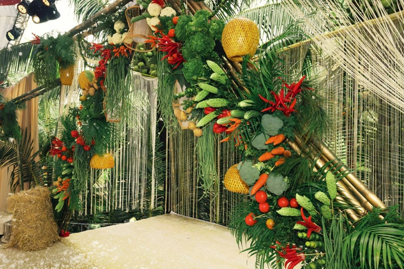 rạp cưới ở quê làm từ tre