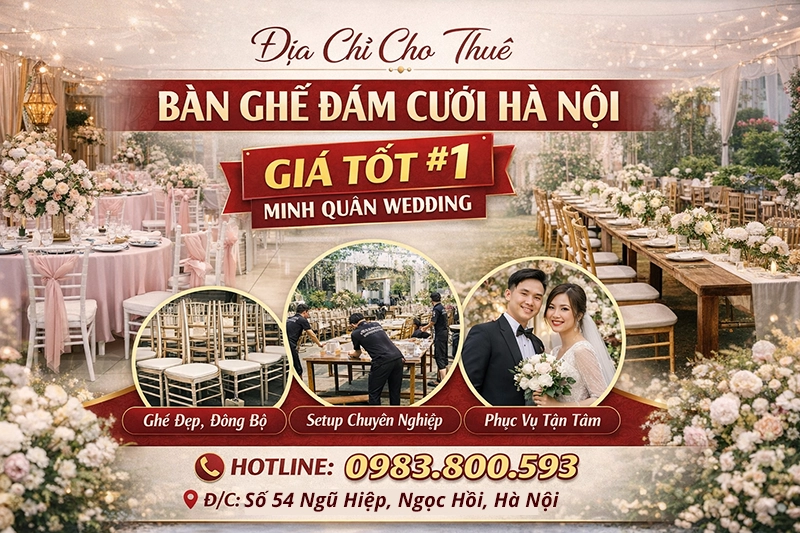 đơn vị cho thuê bàn ghế đám cưới Hà Nội
