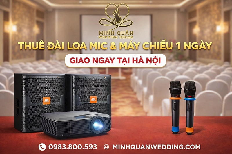 thuê đài loa mic và máy chiếu 1 ngày
