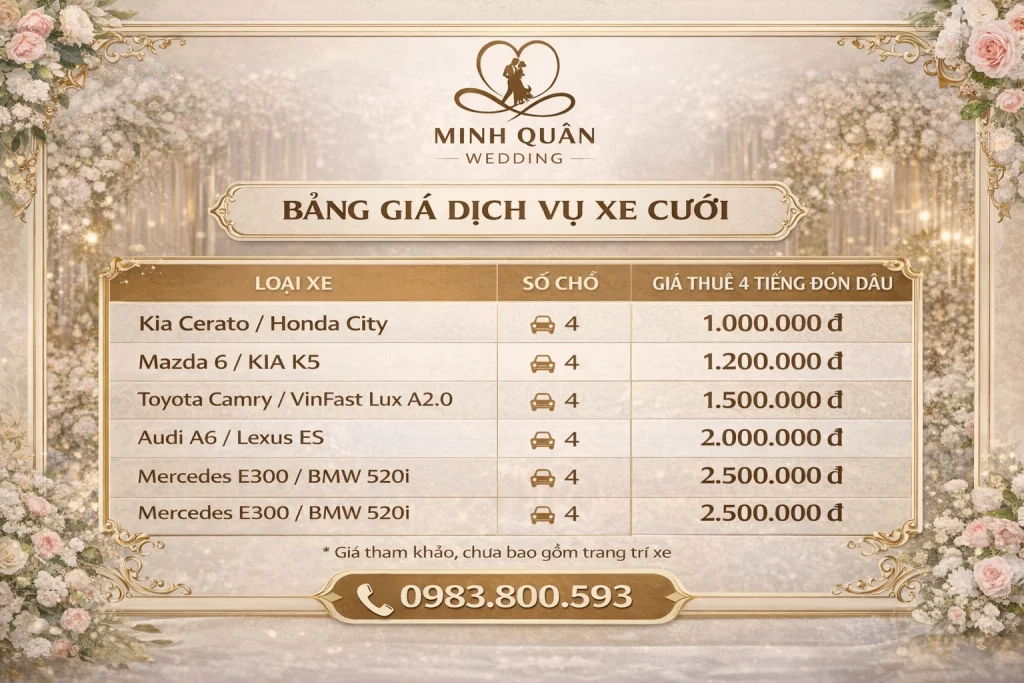 giá thuê xe đám cưới tại hà nội