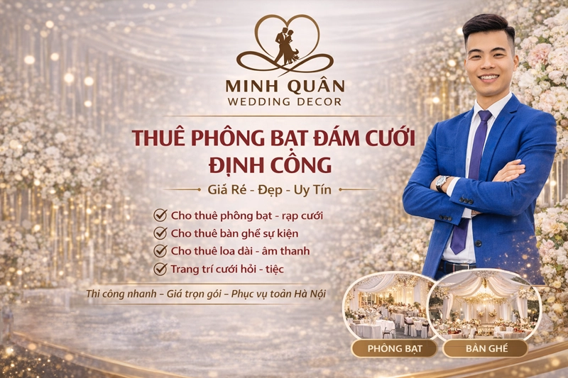 Cho thuê phông bạt đám cưới Định Công đẹp, giá rẻ #1