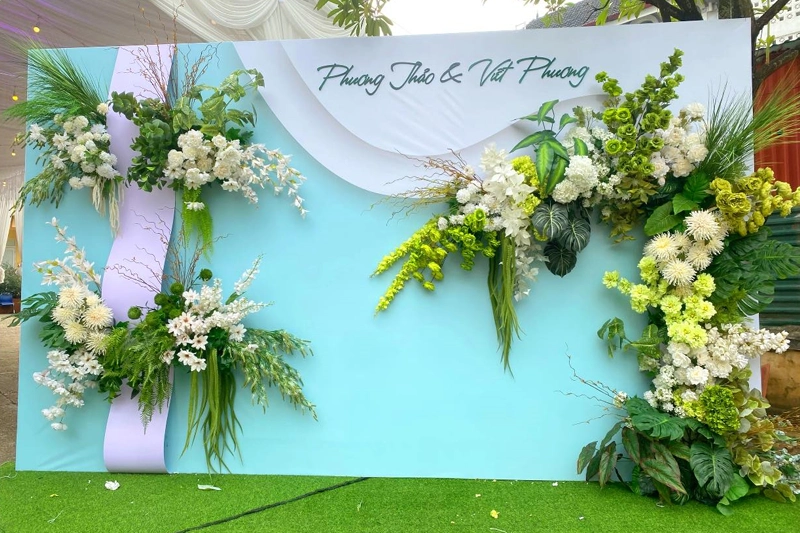 thuê cổng hoa cưới Hà Nội màu xanh lá