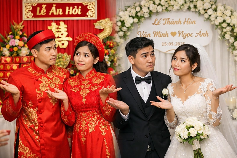 Gộp lễ ăn hỏi và lễ cưới: Nên không