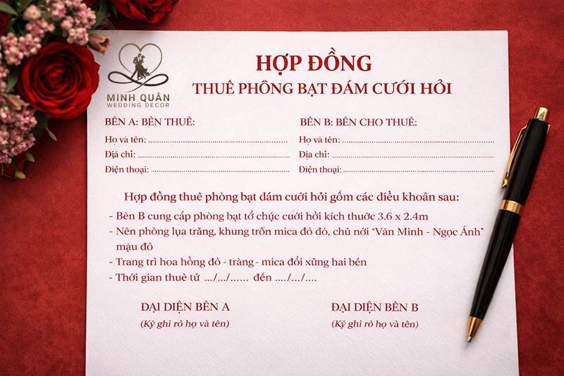Mẫu hợp đồng thuê phông bạt đám cưới hỏi mới nhất