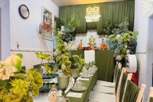 Rạp cưới màu xanh lá cây đẹp cho đám cưới tại Hà Nội